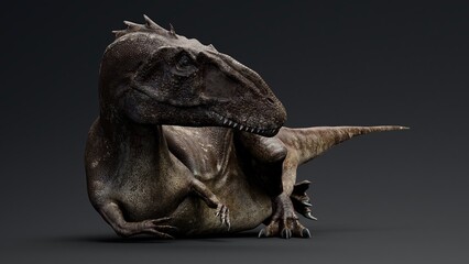 Carcharodontosaurus Realistic Model of background, 3d rendering