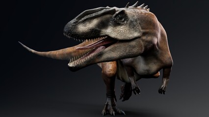 Carcharodontosaurus Realistic Model of background, 3d rendering