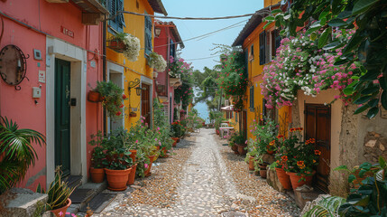 Fototapeta premium beautiful italy landscape scene for holiday created with Generative AI technology
