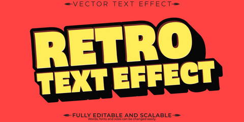 Retro sticker text effect, editable 70s and 80s text style