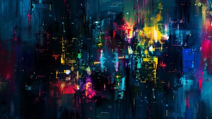 Fototapeta premium Vibrant City Night Abstract Background
