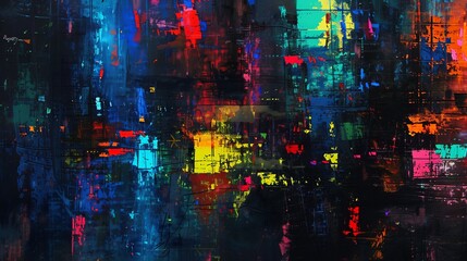 Vibrant City Night Abstract Background