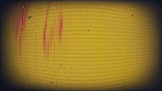 Television or computer screen with blurred vertical shapes in fast motion, light leaks, flickering and distortion effects