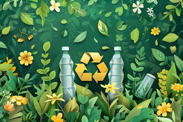 Poster design for recycling , green environment