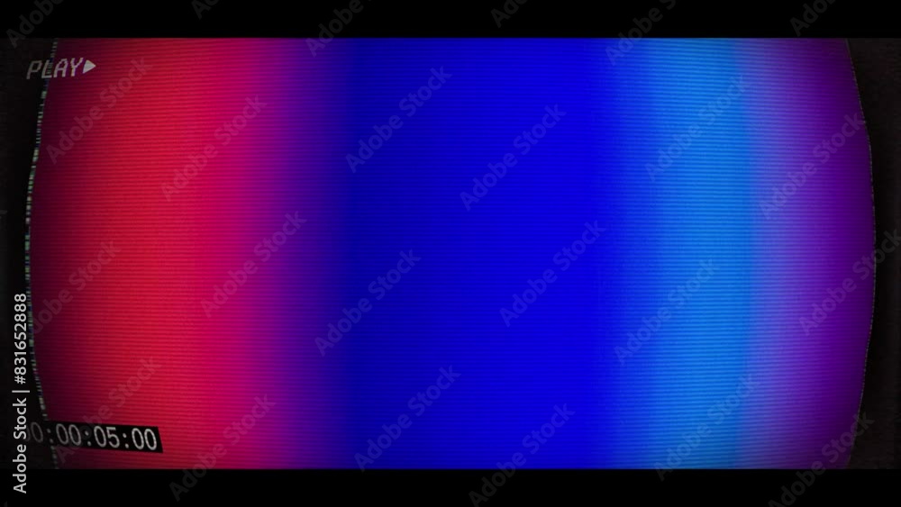 Poster old style video camera frame with colored background in motion