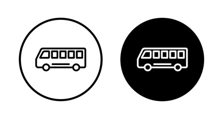 Bus Icon vector isolated on white background. Black bus vector icon
