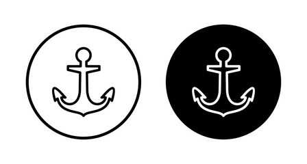 Anchor icon vector isolated on white background.Anchor symbol logo. Anchor marine icon.
