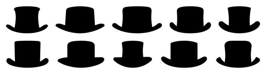 Hat cap silhouette set vector design big pack of illustration and icon