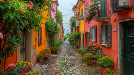 Naklejka premium beautiful italy landscape scene for holiday created with Generative AI technology