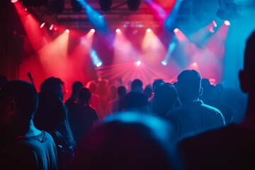 A large crowd enjoys a vibrant night at a club with colorful lights and a lively atmosphere, perfect for any nightlife and entertainment scene.
