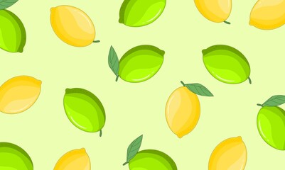 seamless pattern with lemon and lime 