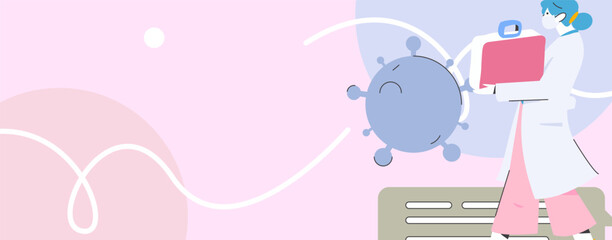 Doctor examines patient flat vector concept operation hand drawn illustration
