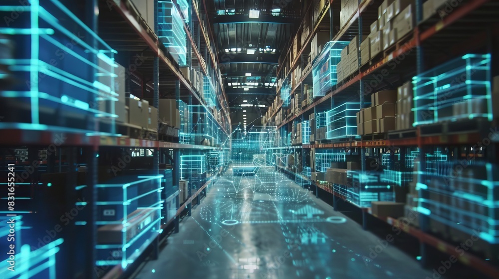 Poster smart warehouse management system using augmented reality technology to identify package picking and