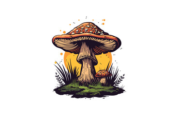 Mushroom logo design template vector illustration