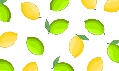 seamless background with lemon and lime 