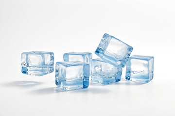 Ice Cubes On White Background
