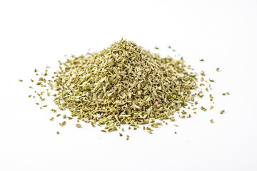 Dried Oregano on White Background