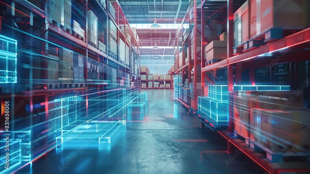 Poster smart warehouse management system using augmented reality technology to identify package picking and