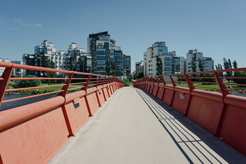 a bridge leading to the city district