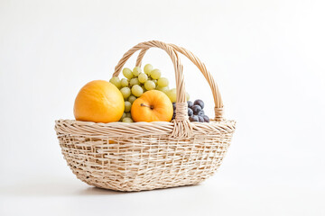 Wicker Basket with Fruit
