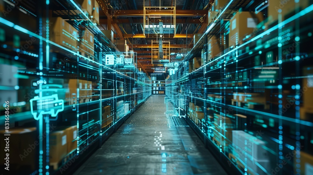 Poster smart warehouse management system using augmented reality technology to identify package picking and