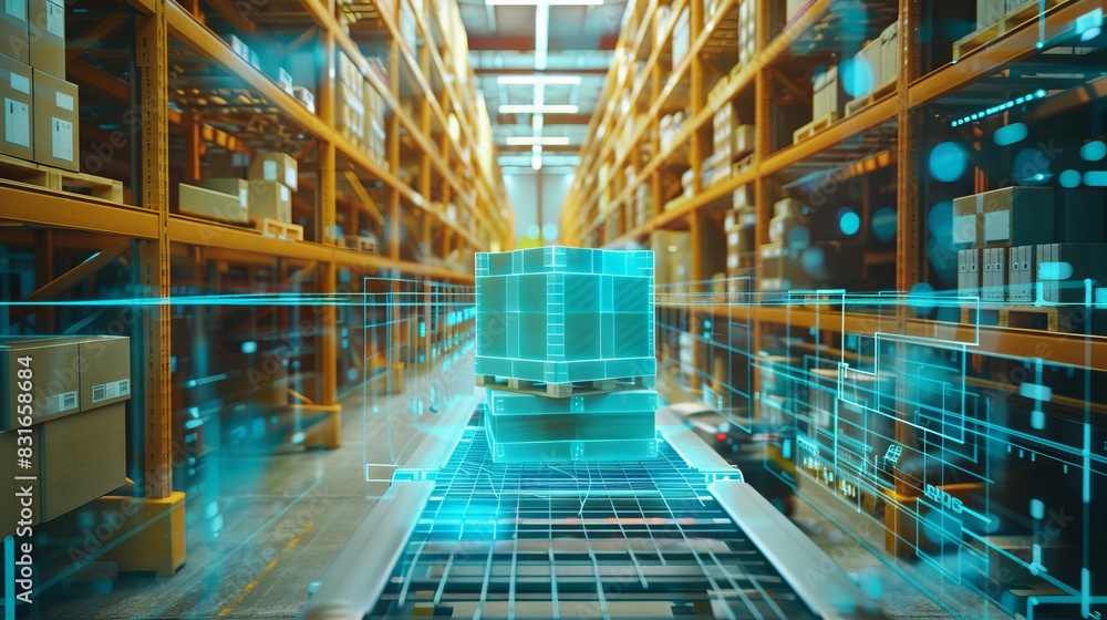 Poster smart warehouse management system using augmented reality technology to identify package picking and