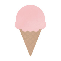 ストロベリーアイスの水彩イラスト