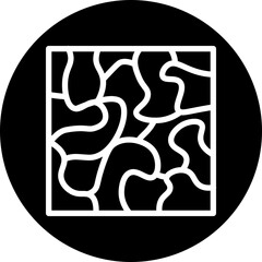 Camoflague Vector Line White Circle Black Icon Design