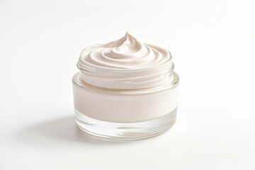 Skincare cream in glass jar