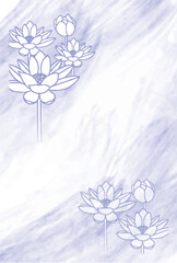 喪中　和柄　蓮　はがき　背景