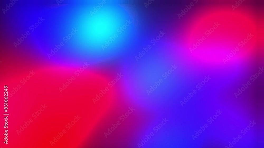Poster blurry red and blue blob shapes in fast animation