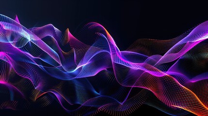 Neon Wave Dynamics in Deep Blue and Pink
