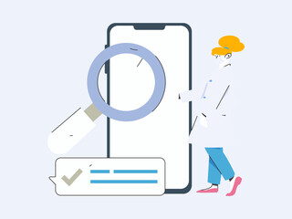 Doctor examines patient flat vector concept operation hand drawn illustration
