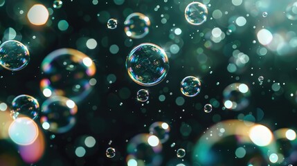 A colorful image of bubbles with a dark background