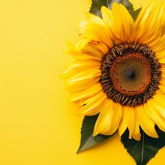 Sunflower background with copy space. Valentines day, mothers day, women's day concept. 