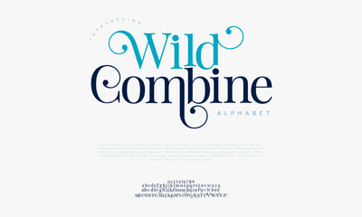 Wild premium luxury elegant alphabet letters and numbers. Vintage wedding typography classic serif font decorative vintage retro. creative vector illustration