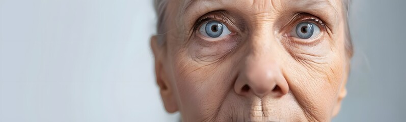 beautiful 50s mid aged mature woman isolated on white background. skin care beauty, skincare cosmetics concept