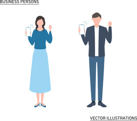 スマホを持つ男女