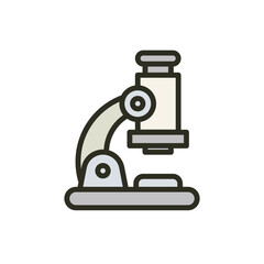 Chemistry microscope isolated icon. Biology and science symbol. Laboratory equipment vector illustration