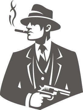 recommend clip art: Mafia Mobster Gangster Silhouette Logo