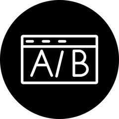 Ab Testing Line White Circle Black Icon Design