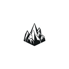 Fototapeta premium Mountain peak logo. hiking adventure, minimalist mountain peak. 
