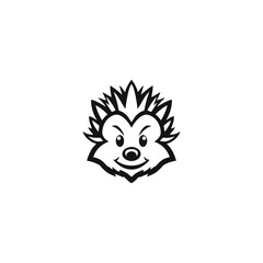 hedgehog logo vector illustration, porcupine silhouette logo template
