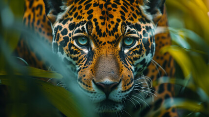 Fierce Leopard in Tropical Forest