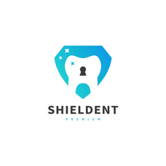 security shield and dental logo design illustration