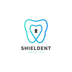 security shield and dental logo design illustration 2