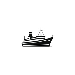 Obraz premium Transport sailing ship. Ship vector logo design template, sailboat icon.