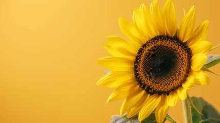Obraz premium Sunflower background with copy space. Valentines day, mothers day, women's day concept. 