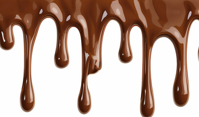 Drip of melted Chocolate illustration isolated on white background
