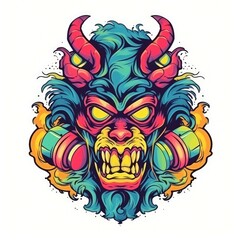 Art illustration monster angry